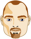 Balding goatee face